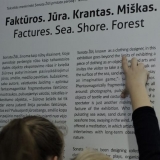 Integruota pamoka Sonatos Žiži kūrybos ekspozicijoje „Faktūros. Jūra. Krantas. Miškas“. Rūtos Petniūnaitės nuotr.