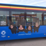 Klaipėdos kūrėjus pristatantys autobusai. Organizatorių nuotr.
