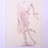 Monika Furmanavičiūtė. Kūno tempimas. 25x20 cm, popierius, akvarelė, pieštukas