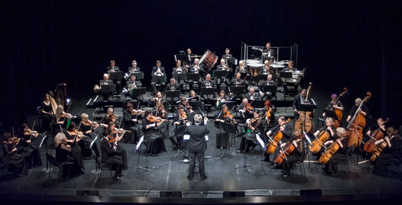 Tomo Ambrozaičio vadovaujamas Klaipėdos valstybinio muzikinio teatro simfoninis orkestras. Olesios Kasabovos nuotr.