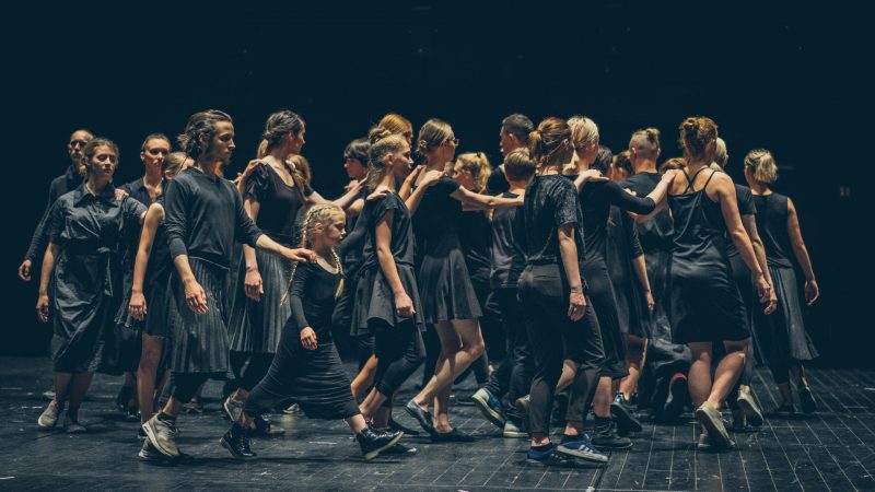 Spektaklyje „Shake that Devil“ (chor. Alban Richard) šoko ne tik profesionalūs šokėjai, bet ir šokio studentai, bendruomenė. Kristijono Lučinsko nuotr.