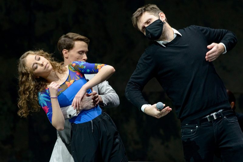 Šokio spektaklio „Faustas“ repeticija Klaipėdos muzikiniame teatre. Martyno Aleksos nuotr.